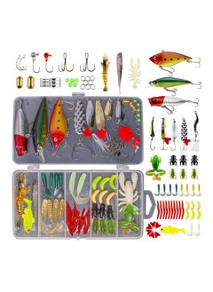 KASTWAVE Fishing Accessories KASTWAVE 78 Pcs for Freshwater Bait Tackle Kit for Bass Trout Salmon Fishing Accessories Tackle Box Including Spoon Lures Soft Plastic Worms Crankbait Jigs Fishing Hooks  - Image 1