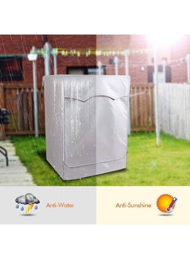DIOTTI Waterproof Washing Machine Cover with Zipper, Dustproof and Sunscreen Protection Case, Oxford Cloth Washer，Dryer Cover for Fully Automatic Machines (85 x 60 x 65cm) - Image 5