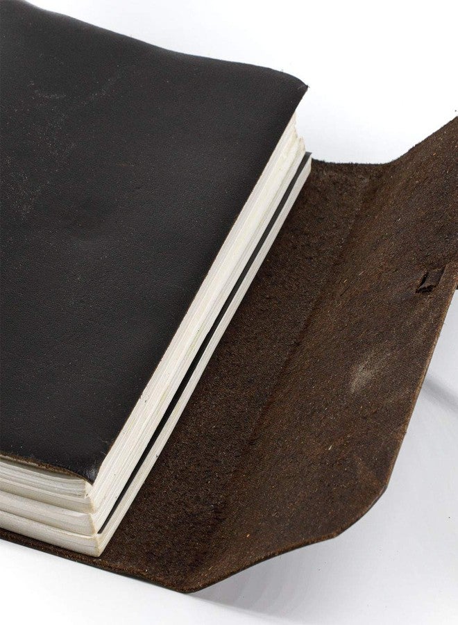 KomalC Handmade Leather Journal/Writing Notebook Diary/Bound Daily Notepad For Men & Women Unlined Paper Medium, writing pad for artist, sketch (7 x 5, Black) - Image 5