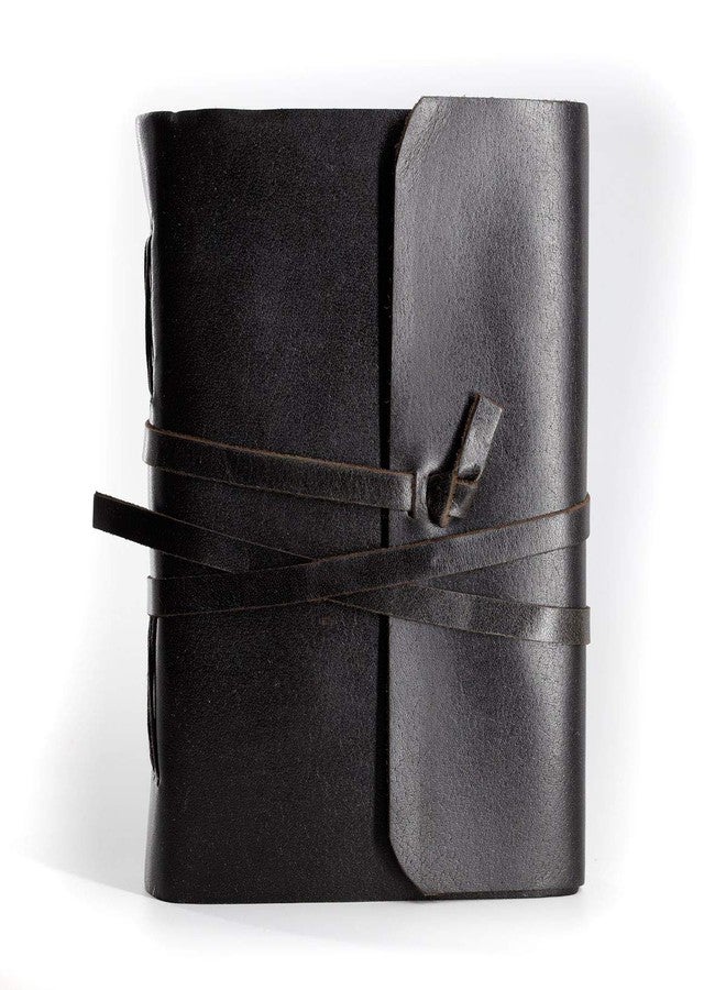 KomalC Handmade Leather Journal/Writing Notebook Diary/Bound Daily Notepad For Men & Women Unlined Paper Medium, writing pad for artist, sketch (7 x 5, Black) - Image 2