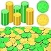 Fullive 120 PCS St Patricks Day Decorations 14 in Shamrock St Patricks Day Coins Gold Green Lucky Coins Fake Coins Plastic Coins St Patricks Day Gold Coins Shamrock Decoration St Patricks Day Party Favor - Image 2