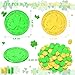 Fullive 120 PCS St Patricks Day Decorations 14 in Shamrock St Patricks Day Coins Gold Green Lucky Coins Fake Coins Plastic Coins St Patricks Day Gold Coins Shamrock Decoration St Patricks Day Party Favor - Image 4