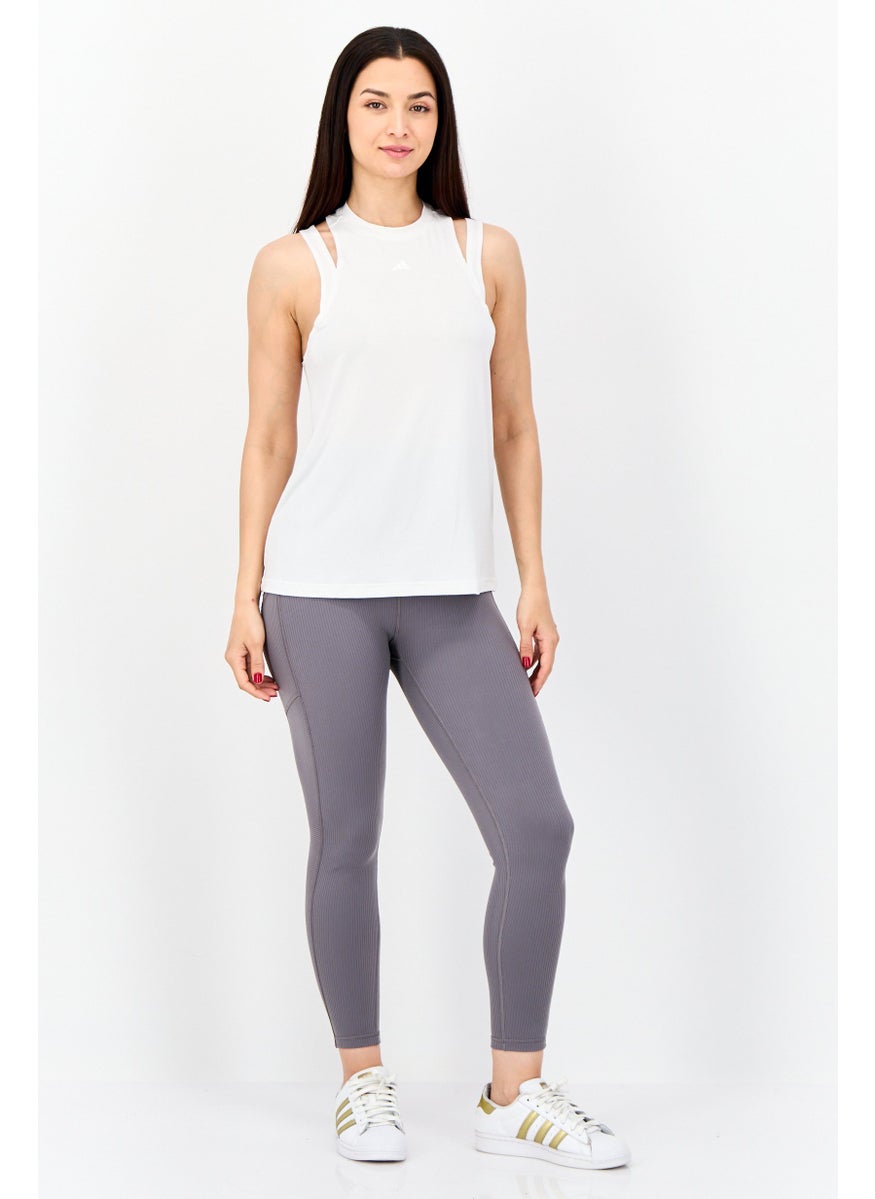 Adidas - Women Sportswear Fit Sleeveless Training Top, White - Image 1