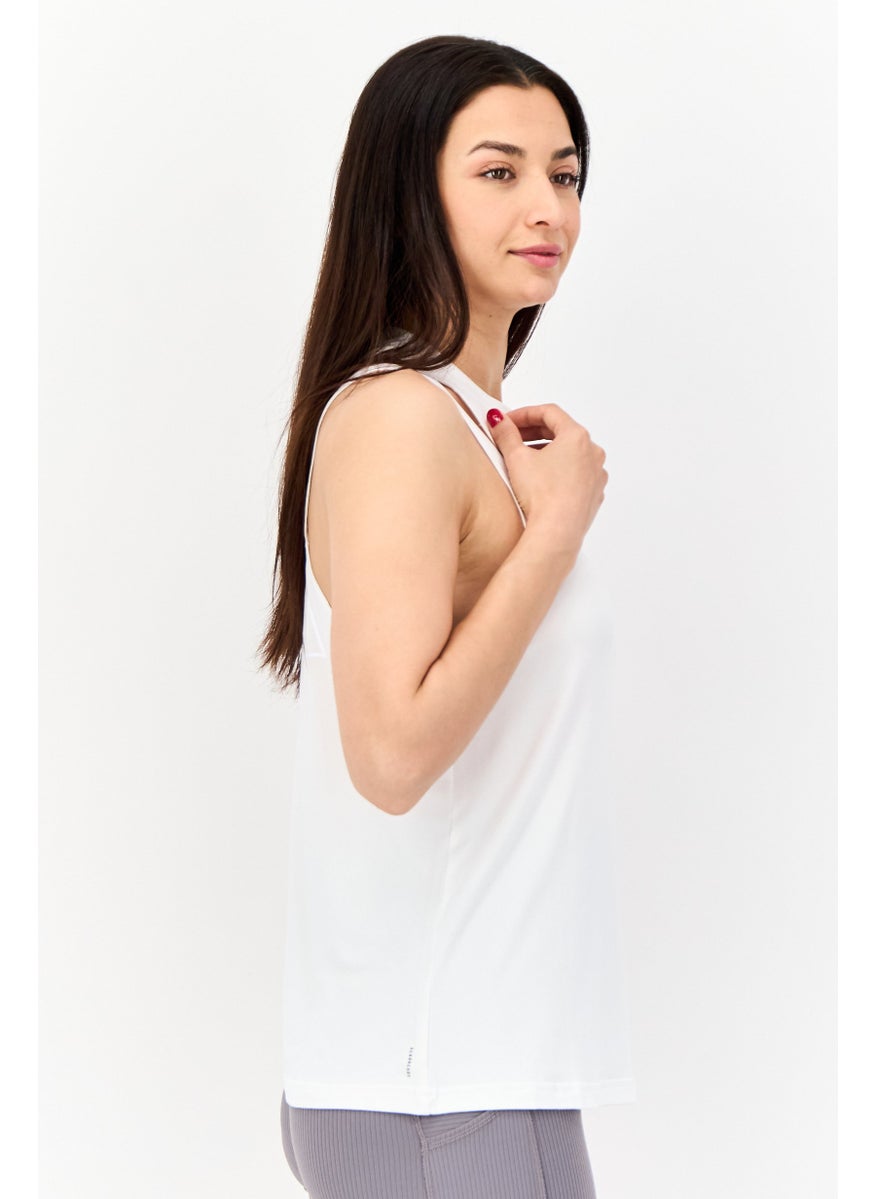 Adidas - Women Sportswear Fit Sleeveless Training Top, White - Image 1