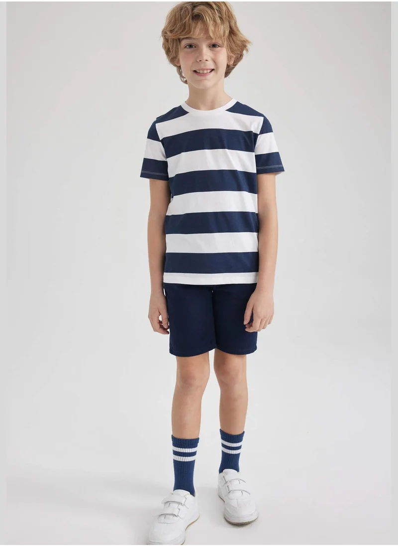 ديفاكتو Boy Crew Neck Knitted Short Sleeve T-Shirt