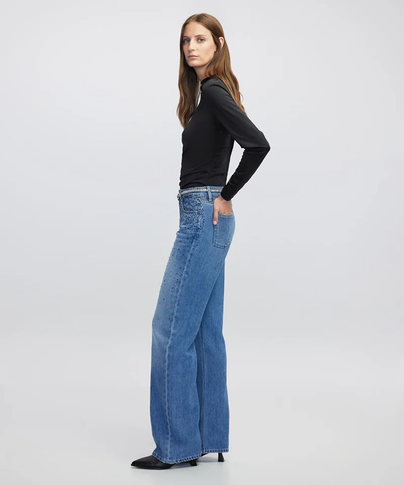 ابيكول Rhinestone Embellished Jeans