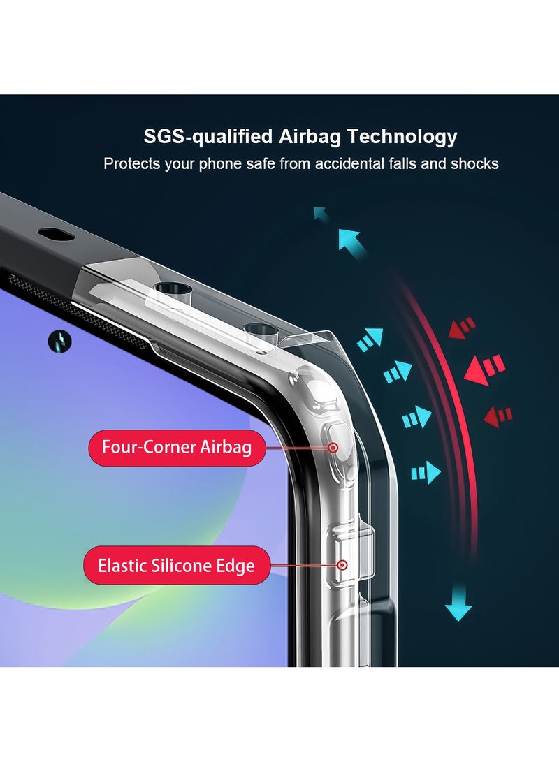 For Samsung Galaxy A36 / A56 Case, Camera Lens Protection Back Cover, TPU+PC Shockproof Bumper Mobile Phone Case, Anti-Yellowing Slim Fit Protective Casing - Image 5