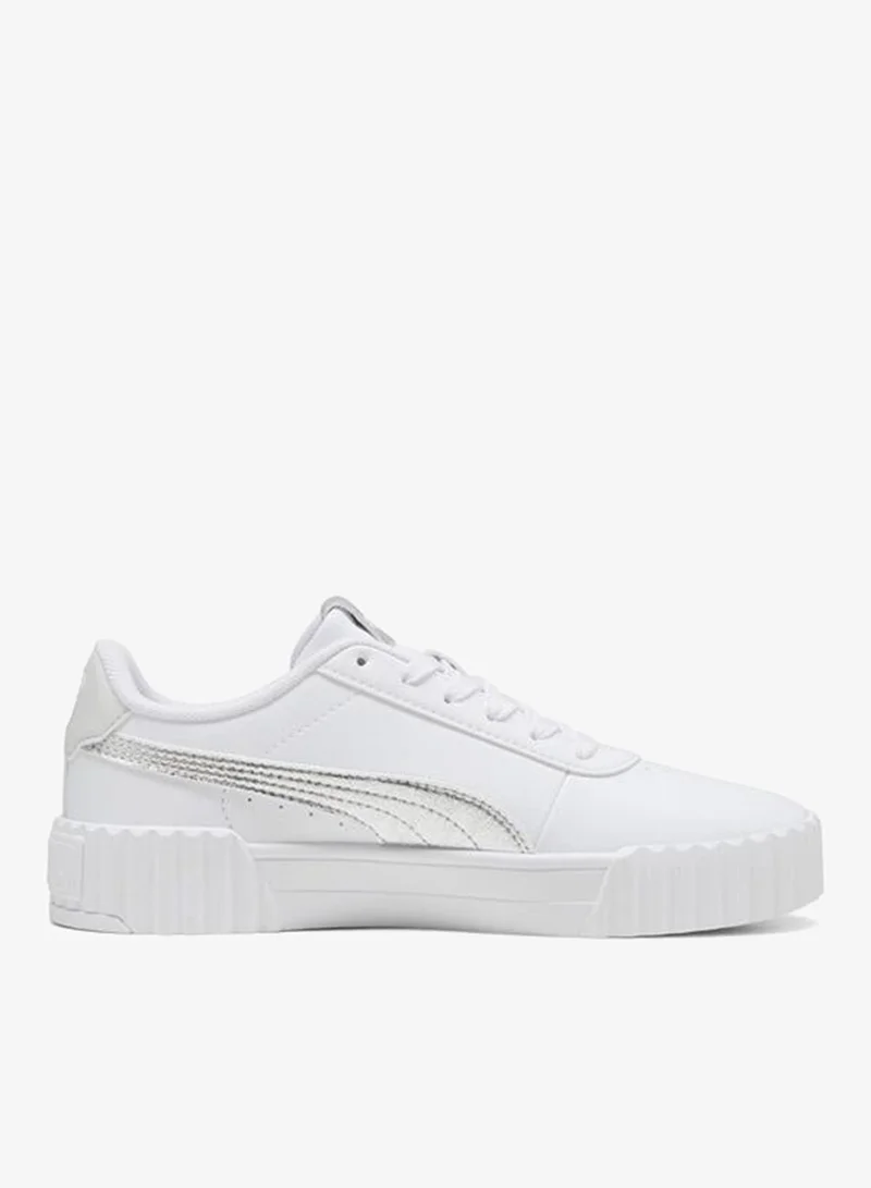 Puma PUMA White-PUMA Silver Carina 3.0 Metallic Whisper Sneakers Women for Women | Best Price UAE