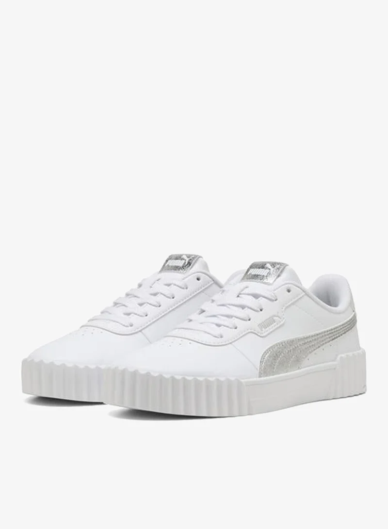 Puma PUMA White-PUMA Silver Carina 3.0 Metallic Whisper Sneakers Women for Women | Best Price UAE