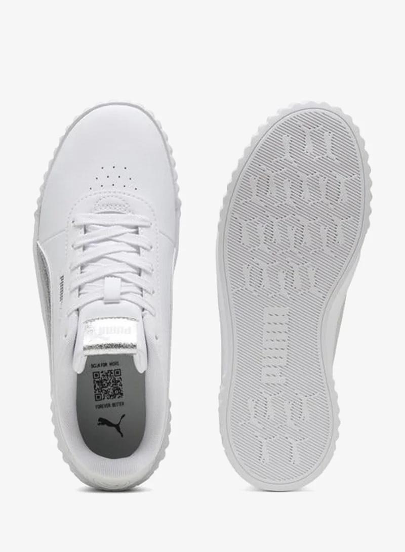 Puma PUMA White-PUMA Silver Carina 3.0 Metallic Whisper Sneakers Women for Women | Best Price UAE