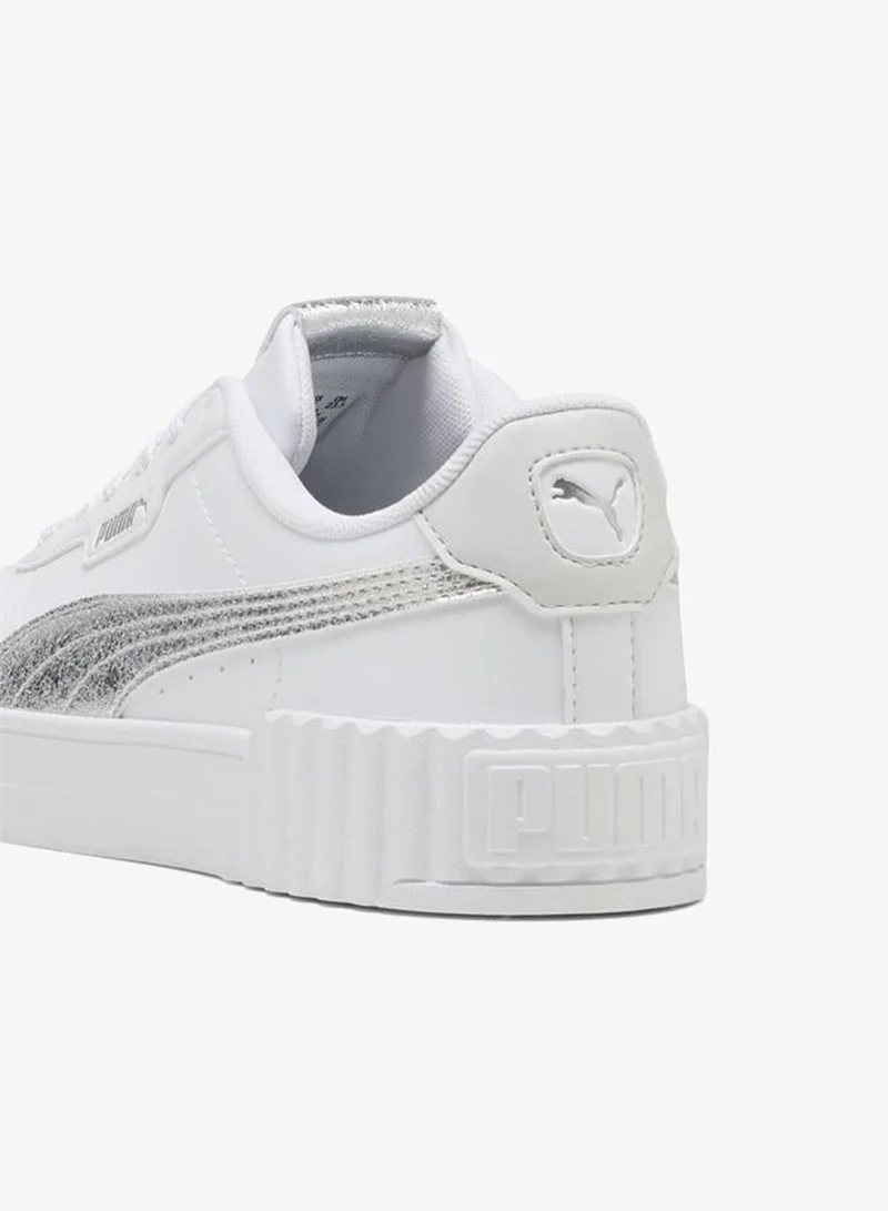 Puma PUMA White-PUMA Silver Carina 3.0 Metallic Whisper Sneakers Women for Women | Best Price UAE