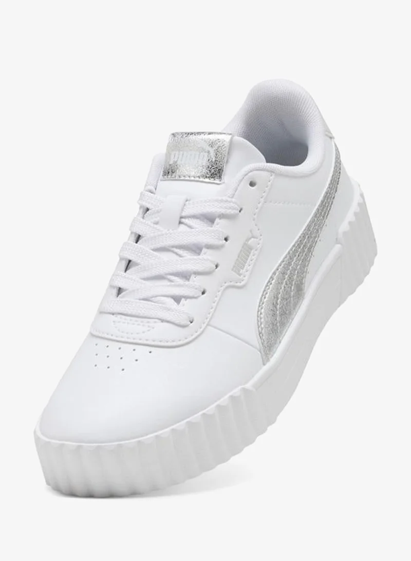 Puma PUMA White-PUMA Silver Carina 3.0 Metallic Whisper Sneakers Women for Women | Best Price UAE