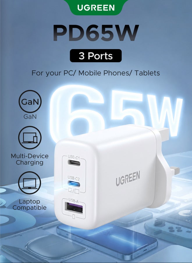 ugreen Ugreen usb-c Charger Gan 3-port usbc 65W N70399993V