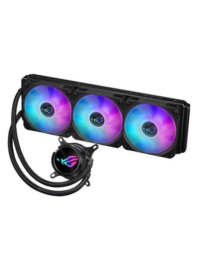 ASUS ROG Strix LC III 360 aRGB CPU Liquid Cooling, 360mm Radiator, 3x ROG Strix AF-12S aRGB 120mm Fans, 2200 RPM Fan Speed, 70.38 CFM Ariflow, 360° Rotating ROG Logo, 90RC00T1-M0UAY0 Black - Image 3