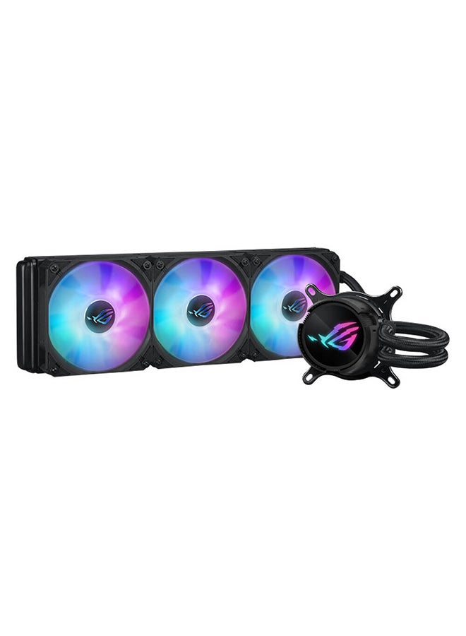 ASUS ROG Strix LC III 360 aRGB CPU Liquid Cooling, 360mm Radiator, 3x ROG Strix AF-12S aRGB 120mm Fans, 2200 RPM Fan Speed, 70.38 CFM Ariflow, 360° Rotating ROG Logo, 90RC00T1-M0UAY0 Black - Image 1