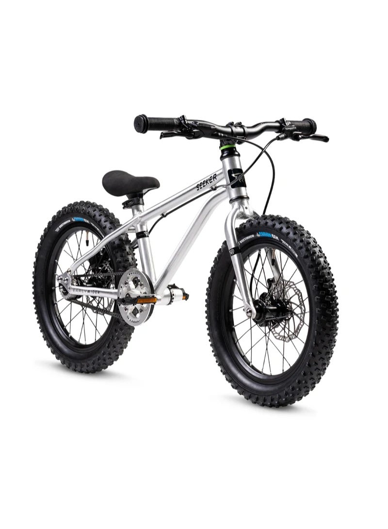 Early Rider Seeker X16 Kids' Bike, Brushed Aluminium Finish, 16-inch Wheels, Hydraulic Disc Brakes, Gear Ready - Image 1