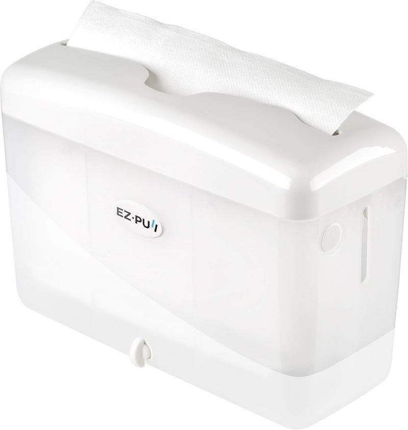 EZPULL EZ-Pull Countertop SLIMFOLD Hand Towel Dispenser for Kitchen/Bathroom/Office/RV/Airbnb(Only Works with SLIMFOLD Paper), White 4600-EZ, EZbrnd 9" x 3.5" x 6" - Image 1