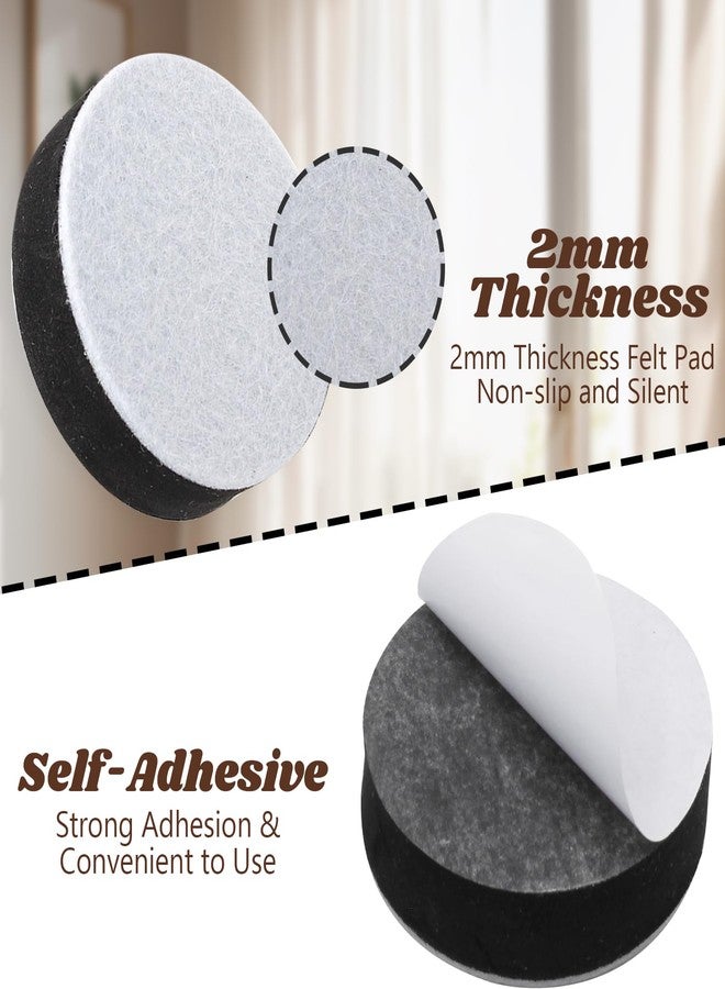 Kyuionty Self-Adhesive Furniture Bed Risers Set of 8, Round Lift Risers Table Sofa Risers with Felt Pad - Adds 1/2" Height, Dia. 2.5", Black - Image 4