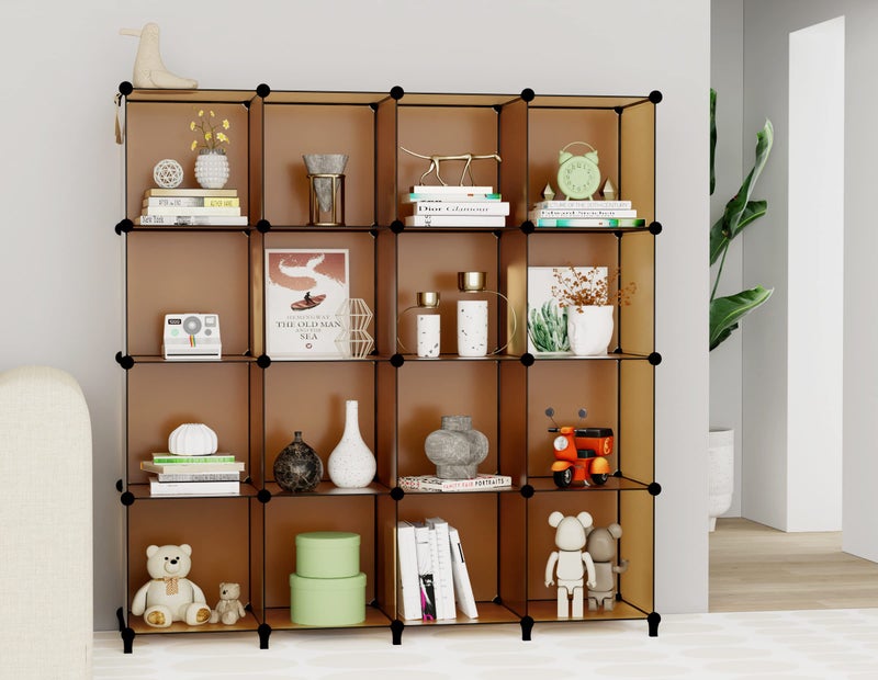 HOMIDEC Closet Organizers and Storage, 9 Cube Storage Organizer Cubes, Portable Closet Organizer Shelves for Clothes, Bedroom, Wardrobe, Kids Room, Bathroom, Brown - Image 3