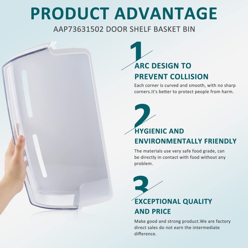 MIFLUS AAP73631502 Refrigerator Door Bin Shelf Replacement RIGHT Compatible for Ken-more LG Elite Refrigerator Shelf Replacement-LFX28968ST Door Bin AP5673810,2652330,AAP72909218-by MIFLUS - Image 3