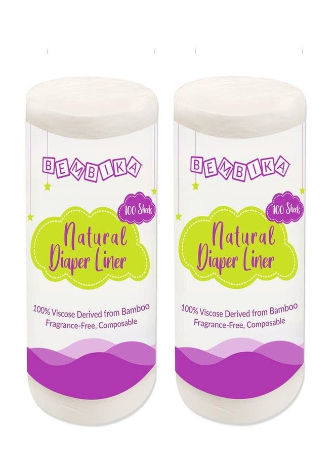 Bembika Bamboo Diaper Liners Disposable, Chlorine Free, Compostable, Dye Free, Cloth Diaper Insert Liner, 200 Sheets - Image 2