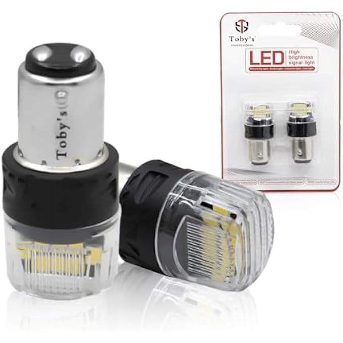توبيز T20 1157 4218 16SmdWhite LED لمبة فائقة السطوع 12 فولت بيضاء بديلة 4218 رقاقة لمبات Canbus خالية من الأخطاء لضوء الفرامل الاحتياطي العكسي عبوة من قطعتين - Image 2