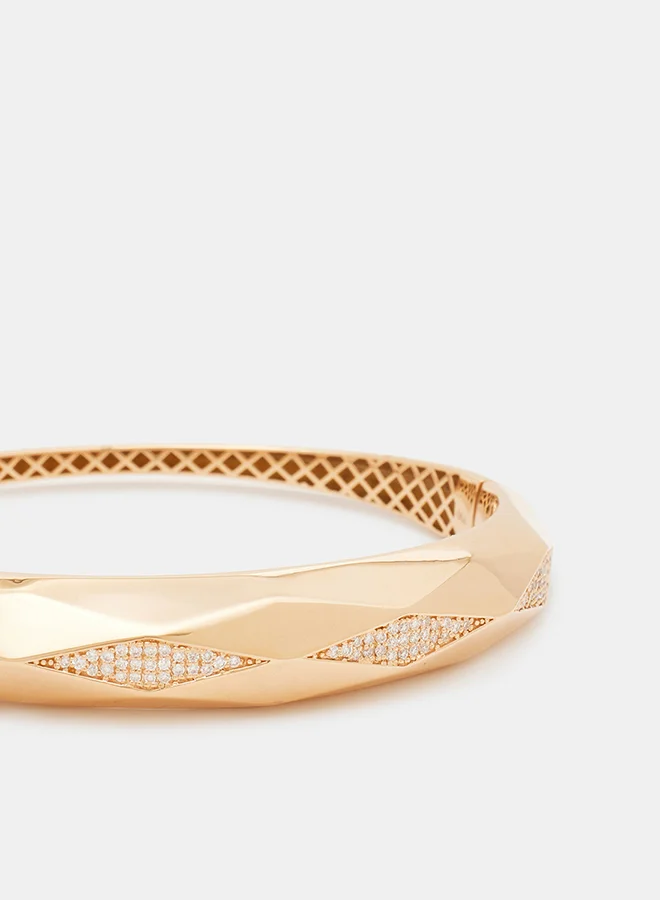 Annaka 18Kt Rose Gold Bangles Studded with Natural Diamonds