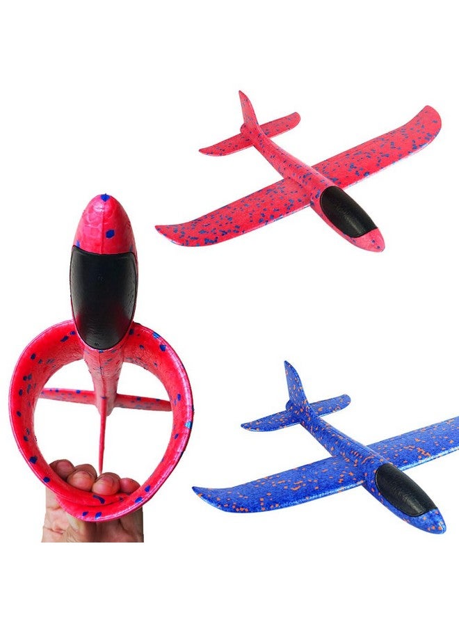 Mypre Foam Glider Airplane Toy Airplane Hand Throwing Plane 13.5 Inch Flying Plane Model Outdoor Sports Toys 3 Airplane Mode Birthday Party Gifts for Kids 2-Pack (Red & Blue)  - Image 5