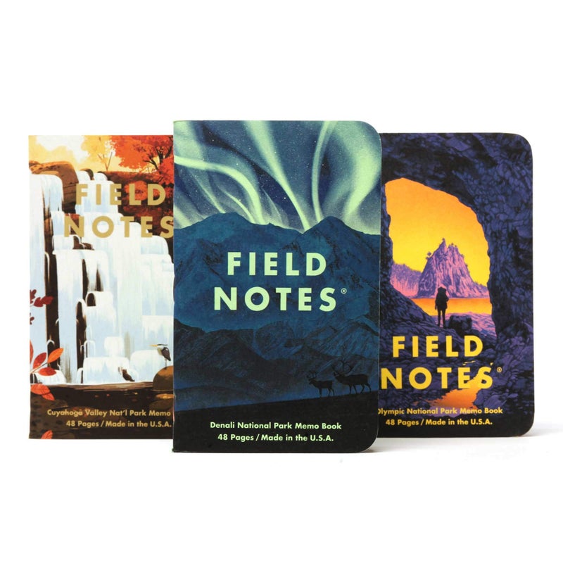 Field Notes: National Parks Series (Series E - Denali, Cuyahoga, Olympic) - Graph Paper Memo Book 3-Pack - 3.5 x 5.5 Inch - Image 1