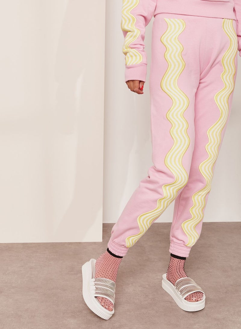 house of holland Wave Applique Trim Applique Trim Sweatpants  - Image 1
