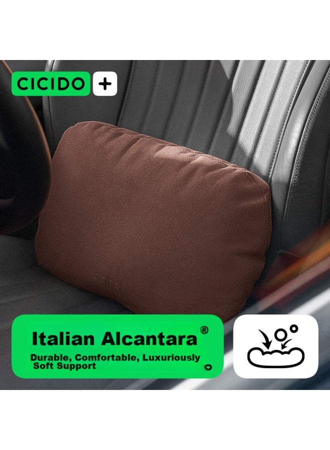 Cicido Alcantara Car Lumbar Support Cushion, Vehicle Waist Pillow, Mercedes Maybach Bmw Universal Model - Image 1
