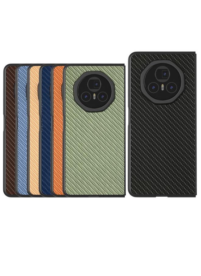 Zaboon - Case For Honor Magic V3 Black Frame Carbon Fiber Texture PU Phone Case - Image 1