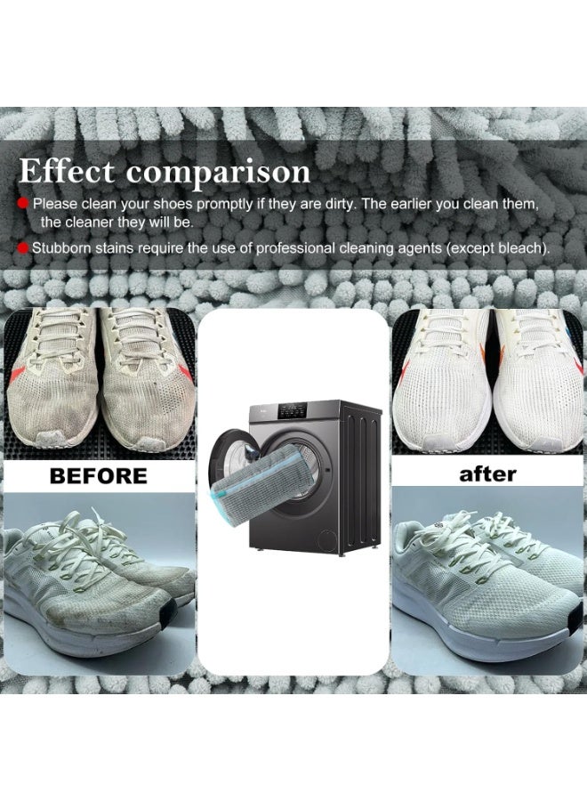 كيس غسيل الأحذية للغسالة، شبكة متينة باللون الرمادي بسحاب لحماية الأحذية الرياضية - Image 5