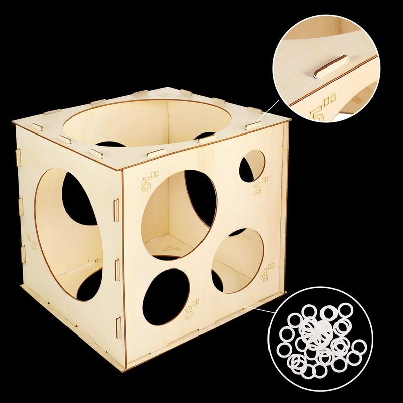 Pllieay 9 Sizes Collapsible Wood Balloon Sizer Cube Box for Balloons Decorations, Balloon Arches, Balloons Columns (2-10 Inch) - Image 5
