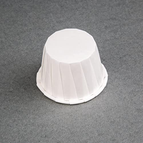 Genpak 250 Piece F100 Capacity Pleated Paper Portion Cup, 1" H, 1 oz, White - Image 5