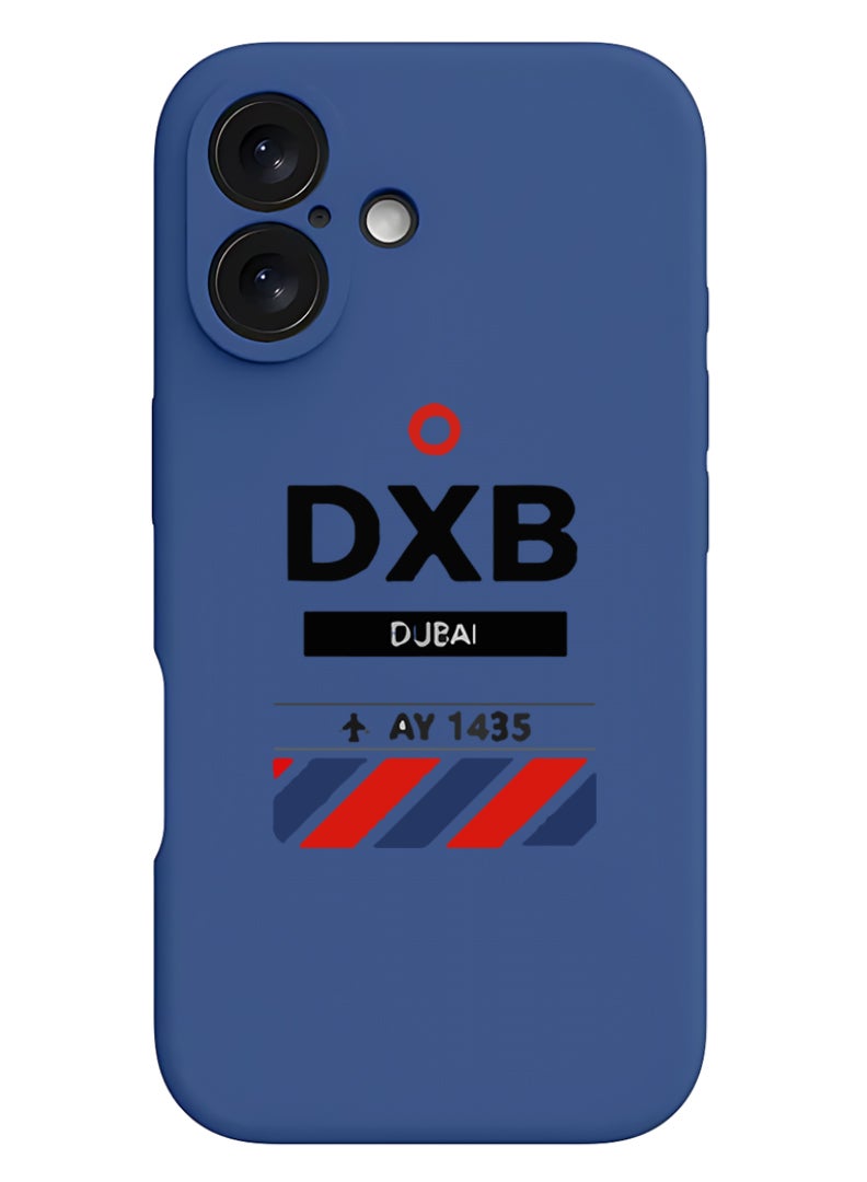 Theodor iPhone 16 Blue Protective Slim Fit Case Liquid Silicone Cover with Full Body Protection Anti-Scratch Shockproof Case For iPhone - DXB Airport - Image 1