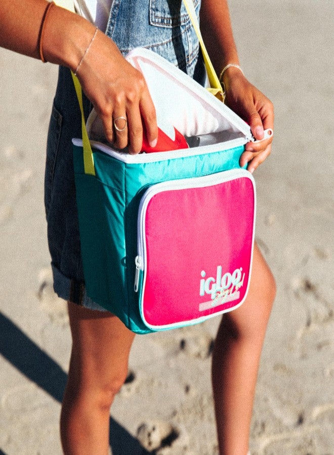 Igloo 90s Retro Collection Square Lunch Box Cooler with Front Pocket and Adjustable Strap, Purple - Image 3