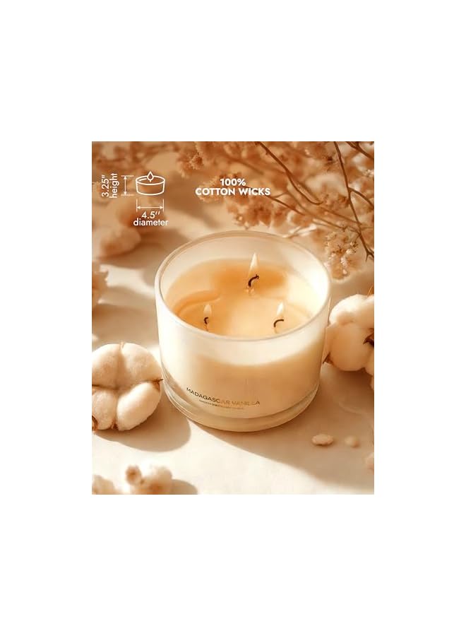 The Bros Luxury Vanilla Soy Candles | Large 3 Wick Jar Candle | Up to 50 Hours Burning Time | 100% Natural Soy Wax | Relaxing Aromatherapy Aesthetic Candle | Housewarming Gift for Men and Women - Image 5