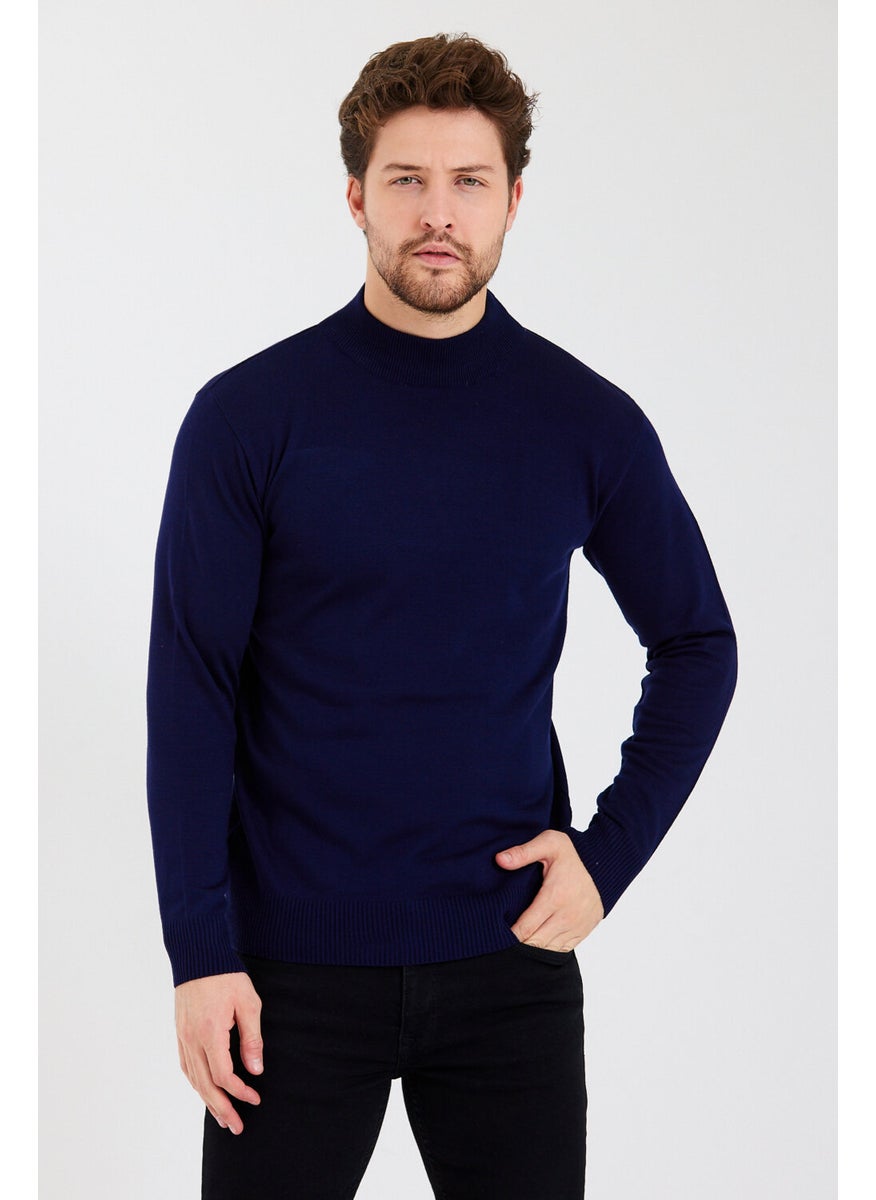 Half Turtleneck Men's Navy Blue Slim Fit Mold Wool Knitwear Sweater - pzsku/ZBB72CE79C91EF67F39C8Z/45/_/1725789897/758a4f09-852f-412f-a3b9-abdc79279ffa