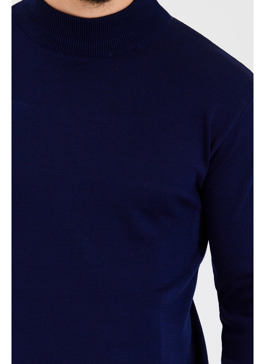 Half Turtleneck Men's Navy Blue Slim Fit Mold Wool Knitwear Sweater - pzsku/ZBB72CE79C91EF67F39C8Z/45/_/1731024876/19a6236c-df02-4205-8623-c226be5214f1