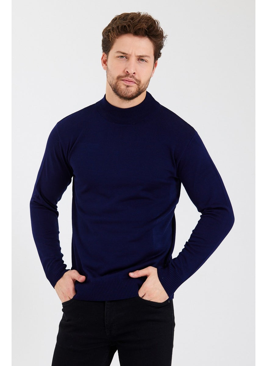 Half Turtleneck Men's Navy Blue Slim Fit Mold Wool Knitwear Sweater - pzsku/ZBB72CE79C91EF67F39C8Z/45/_/1731024878/51ab6d64-24f7-4381-a900-02dc50d9ea46