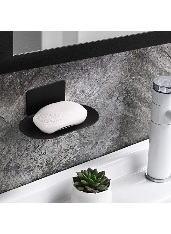 jaexest 2 Pcs Adhesive Soap Holder for Shower, Stainless Steel Black Bar Soap Dish for Bathroom Wall, No Drilling Self-Stick Soap Rack for Kitchen Sink & Shower – Matte Black - Image 4