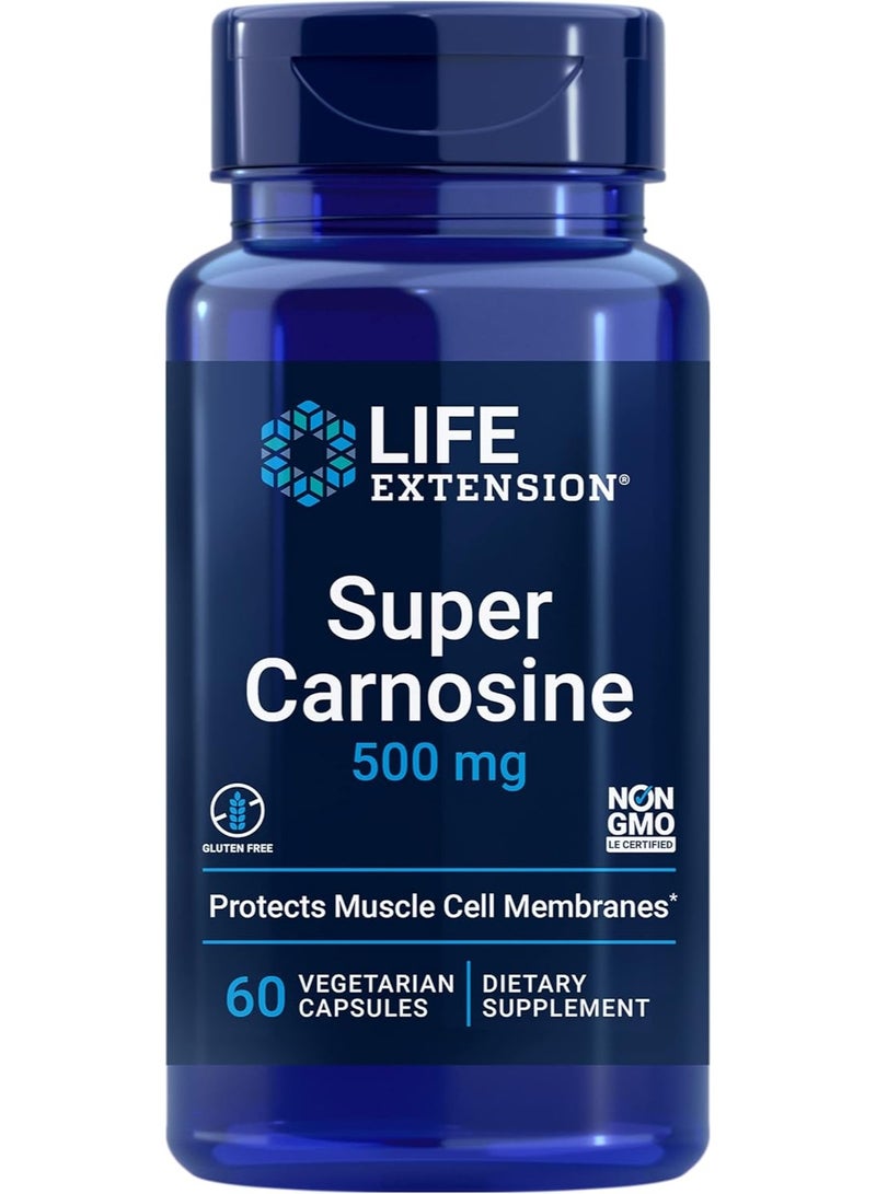 Life Extension Super Carnosine – L-Carnosine u0026 Luteolin Complex (60 Capsules) – Advanced Support for Anti-Aging, Heart Health u0026 Post-Exercise Recovery – Gluten-Free, Non-GMO - Image 1