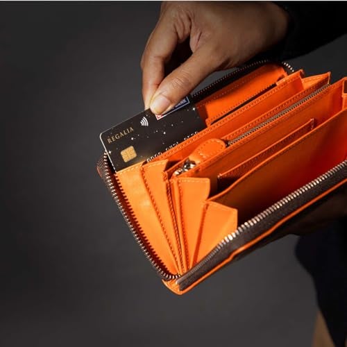 BROWN BEAR Genuine Leather RFID Ladies Wallet, Brown/Orange | Stylish, Secure, and Elegant Accessories for Women | - Image 2