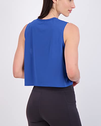 REALESSENTIALS Real Essentials 5 Pack: Women's Dry Fit Crop Summer Tank Top - Gym Yoga Workout Sports Tee (Available in Plus Size) Set 8, M - Image 4