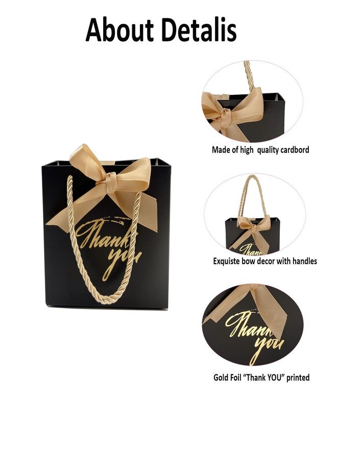 TKSBAG 50 Pack Small Thank You Gift Bags with Handles, 5.5''x 2.5''x4.7'' Mini Brown Gift Bags Bulk for Baby Shower, Birthday, Wedding, Party Favors - Image 3