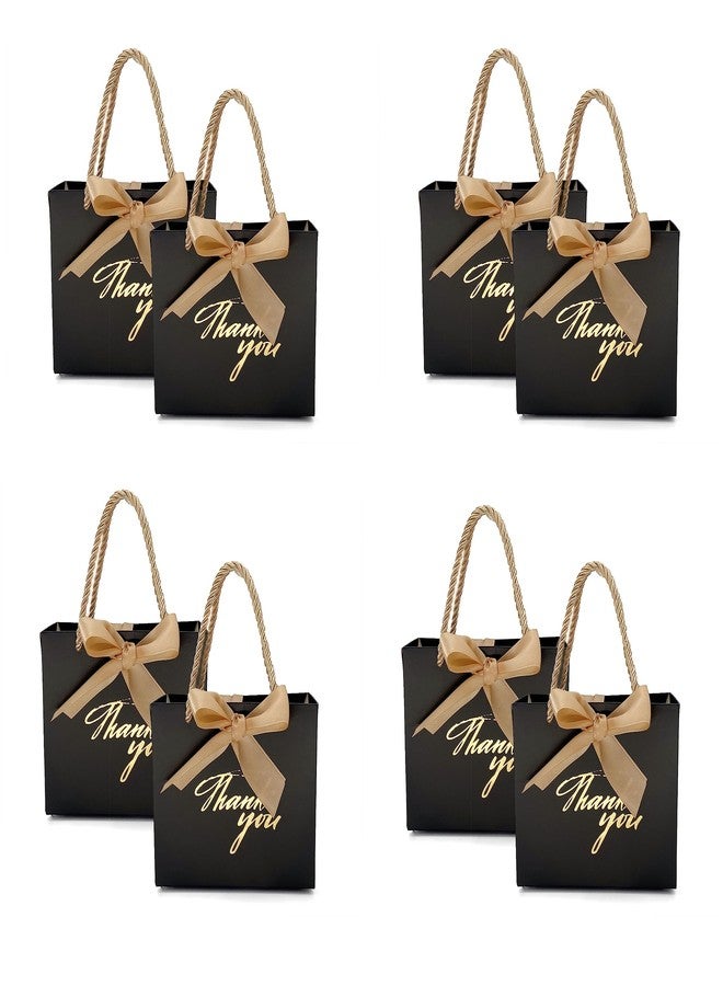 TKSBAG 50 Pack Small Thank You Gift Bags with Handles, 5.5''x 2.5''x4.7'' Mini Brown Gift Bags Bulk for Baby Shower, Birthday, Wedding, Party Favors - Image 1