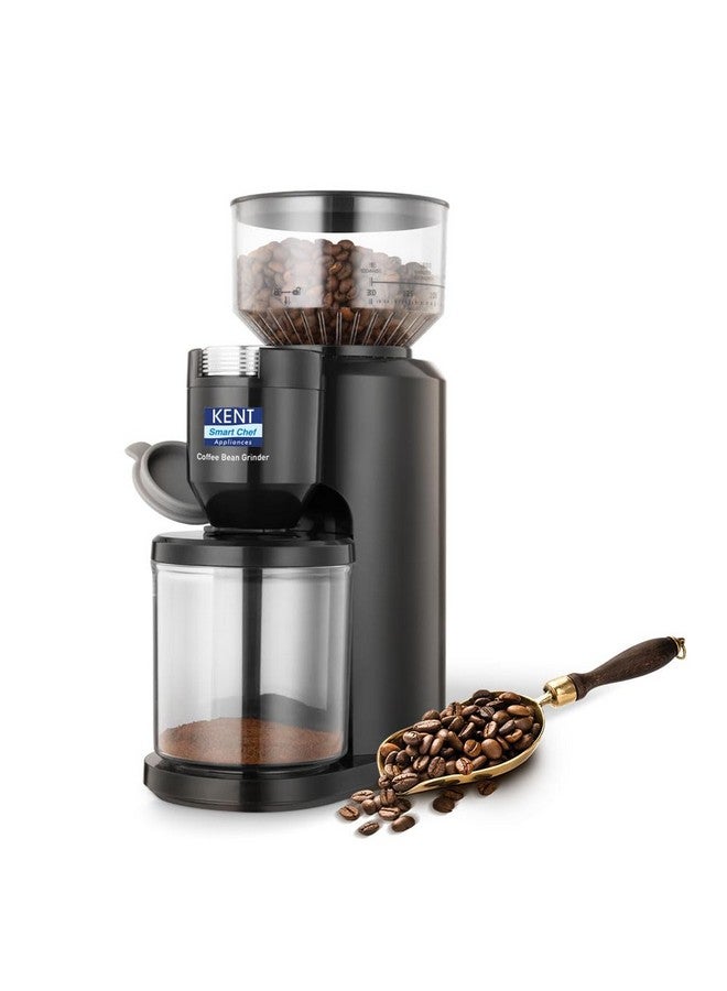 KENT KENT Coffee Bean Grinder 150 W | Burr Grinding System Maintains Flavour & Aroma | 30 Adjustable Grinding Settings | Choice of 2 to 14 Cups of Fresh Grounded Coffee | 500 RPM 100% Copper Motor | Black  - Image 1