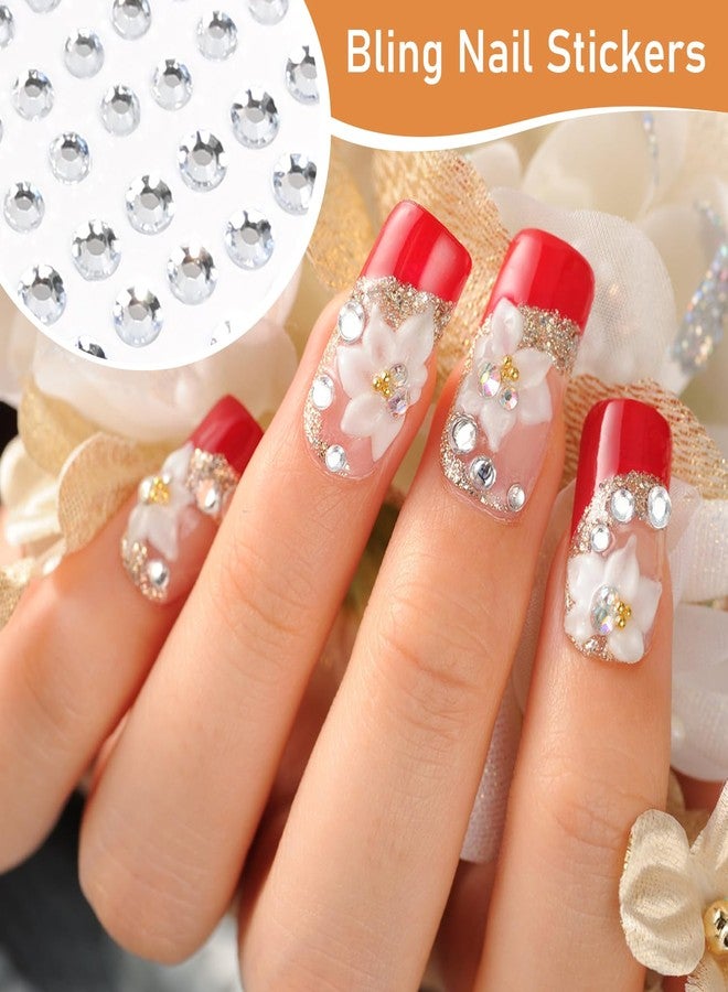 AUUTI 1155pcs Gemstone Stickers - Sticky Jewels for Crafts, Round Acrylic Bling Gems in 4 Sizes, Self-Adhesive Rhinestones in Black and White - Image 4