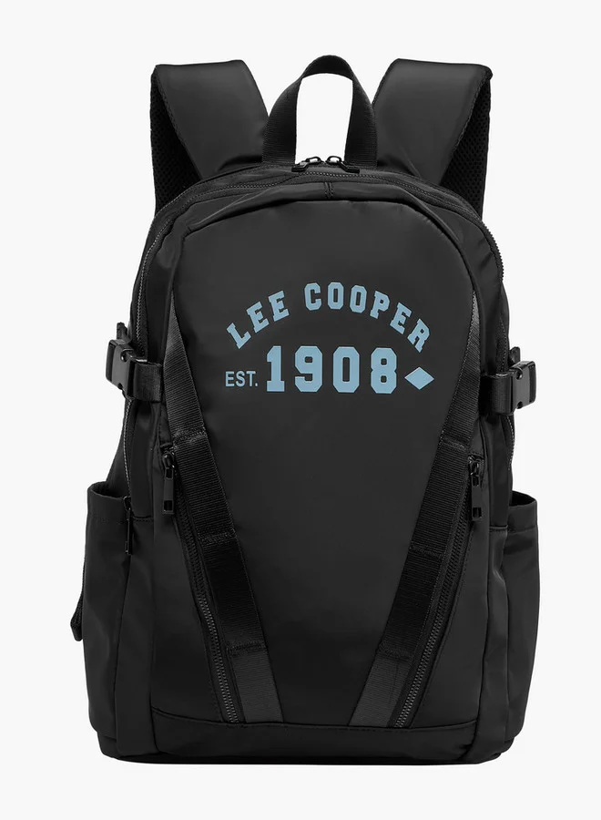 Lee Cooper Printed Backpack with Adjustable Straps and Zip Closure - 16xX33X47 cm